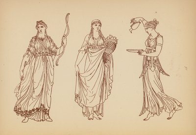 古代ギリシャの女性の衣装（リトグラフ） 作： John Moyr Smith