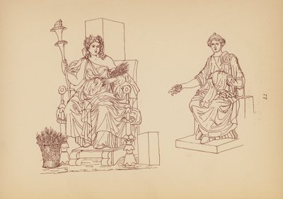 古代ギリシャの女性の衣装（リトグラフ） 作： John Moyr Smith