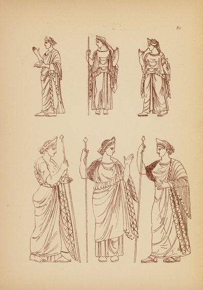古代ギリシャの女性の衣装（リトグラフ） 作： John Moyr Smith
