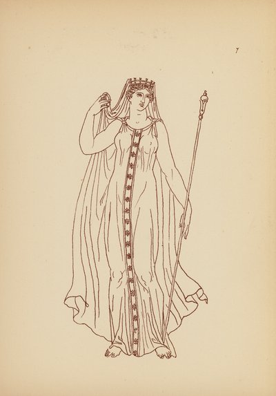 古代ギリシャの女性の衣装（リトグラフ） 作： John Moyr Smith