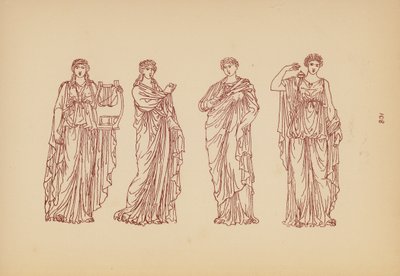 古代ギリシャの女性の衣装（リトグラフ） 作： John Moyr Smith