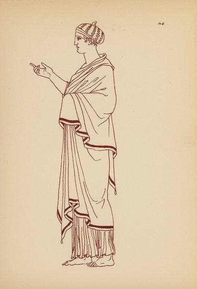 古代ギリシャの女性の衣装（リトグラフ） 作： John Moyr Smith