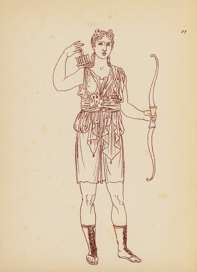 古代ギリシャの女性の衣装（リトグラフ） 作： John Moyr Smith