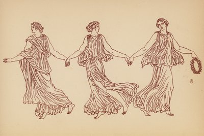 古代ギリシャの女性の衣装（リトグラフ） 作： John Moyr Smith