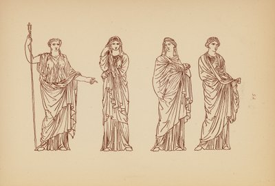 古代ギリシャの女性の衣装（リトグラフ） 作： John Moyr Smith