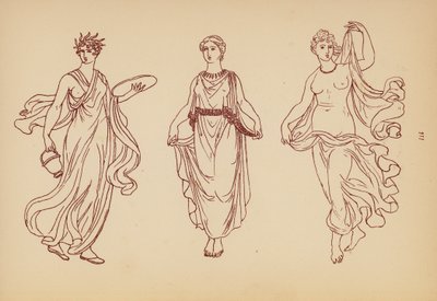 古代ギリシャの女性の衣装（リトグラフ） 作： John Moyr Smith