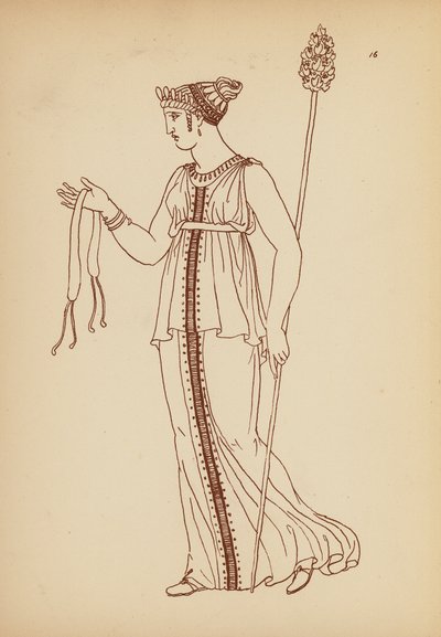 古代ギリシャの女性の衣装（リトグラフ） 作： John Moyr Smith