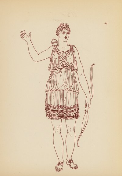 古代ギリシャの女性の衣装（リトグラフ） 作： John Moyr Smith