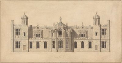 コーシャム コート、ウィルトシャー州: ノース フロントの立面図 作： John Nash