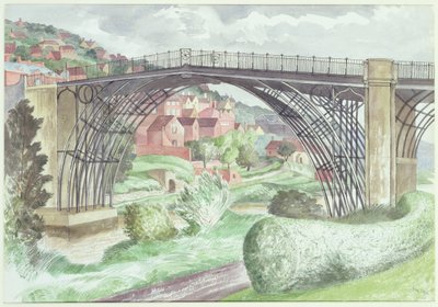 アイアンブリッジ、シュロップシャー、1960年頃（紙にトイレ） 作： John Nash