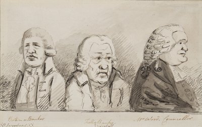 Batson、a Banker、Tulley、Banker、Mr Wood、Councillor、69 Lombard Street、Cornhill、1790（pen、Brush＆ink on paper） 作： John Nixon
