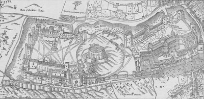 ウィンザー城のノルデンスビュー、1607年。1895年 作： John Norden