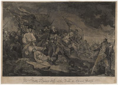 バンカーヒルでの戦い、またはバンカーヒルの戦い、c。 1798-1817（彫刻） 作： John Norman