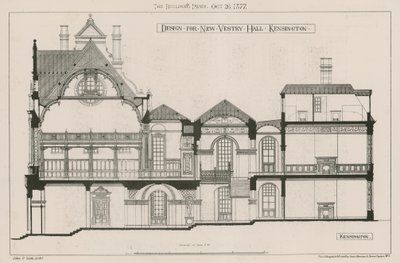 ケンジントンのニューヴェストリーホールの設計 作： John Oldrid Scott