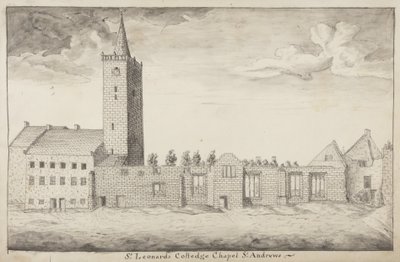St Andrews Delineated-セントレオナルズコレッジチャペルセントアンドリュース（ペンと紙の上で洗う） 作： John Oliphant