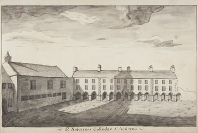 St Andrews Delineated-St Salvators Colledgeセントアンドリュース（紙にペンとウォッシュ） 作： John Oliphant
