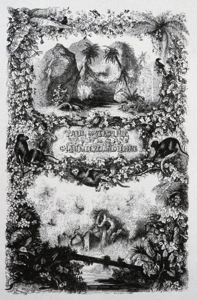 ポールとヴァージニア、1860-1870年頃（エングレーヴィング） 作： John Orrin Smith