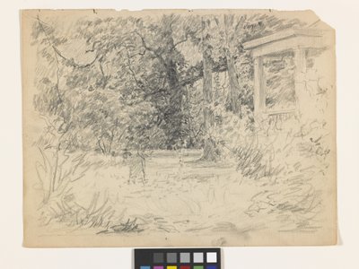 Estudo para Winifred At The Hermitage (lápis sobre papel off-white) 作： John Otis Adams
