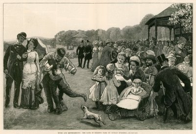 音楽と軽食：ロンドンのリージェンツパークのバンド、日曜日の夜 作： John P. Ernslie