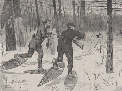 冬のアディロンダックでの鹿のストーキング毎週土曜日、Vol。 II、新シリーズ...、1871 年 1 月 21 日。 作： John Parker Davis