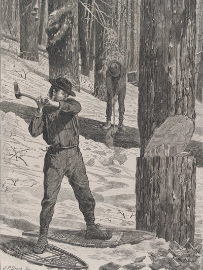 冬の製材 毎週土曜日 Vol. II、新シリーズ、1871 年 1 月 28 日。 作： John Parker Davis