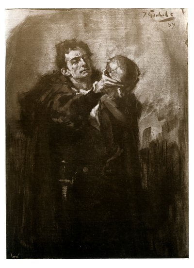 ハムレットとしてのフォーブス・ロバートソン、19世紀後半。 作： John Percival Gulich