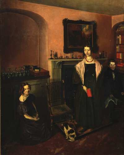 家族の家の炉端、家族の3人のメンバー、1830〜35 作： John Petherick