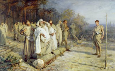初期のキリスト教の祭壇の場所を修正する 作： John Pettie