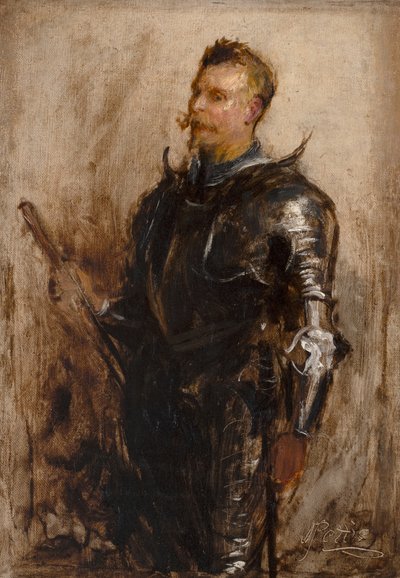 騎士の習作（油彩・キャンバス） 作： John Pettie