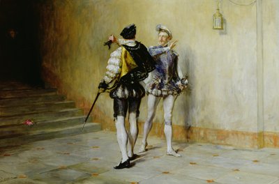 喧嘩の始まり（帆布に油彩） 作： John Pettie