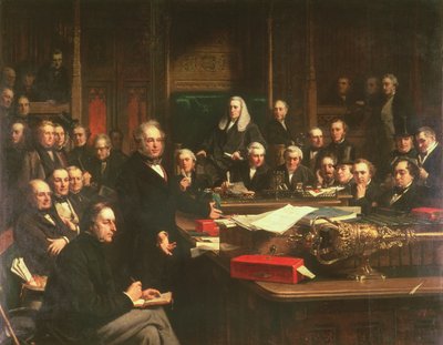 1860年、1863年2月のフランス条約に関する討論の間に、パーマストン卿が下院で演説した（107820-21も参照） 作： John Phillip