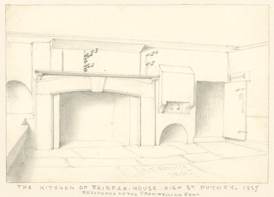 フェアファックスハウス、ハイストリート、パトニー、1887のキッチン。クロムウェルゲントの住居 作： John Phillipp Emslie