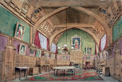 バーナーズ インのホールの内部ビュー、ロンドン、c1875 作： John Phillipps Emslie