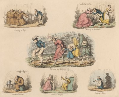 4 個セット: 何もないことやことわざのイラストについて大騒ぎ 作： John Phillips