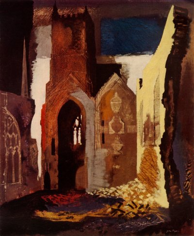 装飾的なバランスを調和させるジョン・パイパーの廃墟」、1949年。 作： John Piper