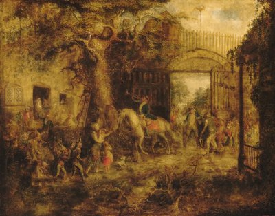 警戒スタイブサンツウォールストリートゲート、1863年。 作： John Quidor