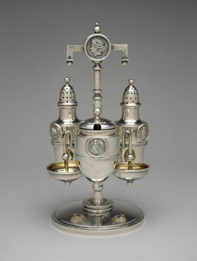 キャスターセット、c。 1862-1871（銀と銀の金箔） 作： John R. (attr.to) Wendt