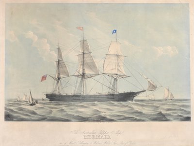 オーストラリアのクリッパー船「マーメイド号」（1853年）1853年頃（カラーリトグラフ） 作： John R. Isaac