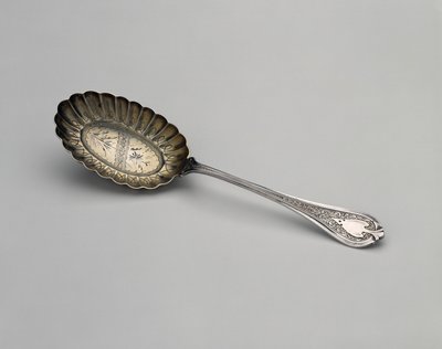 スプーン、c。 1870年（銀と銀の金メッキ） 作： John R. Wendt