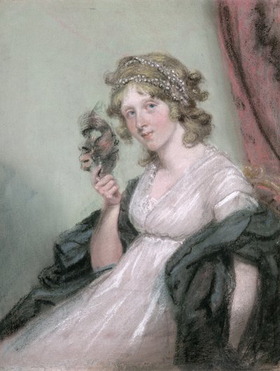 A Lady Holding a black Mask, c.1795-80 (pastel on wove paper, laid on canvas)   74991   ja       japanese Successfully Translated  Original: Ploughed Fields (ink, pencil) Translat: Ploughed Fields (ink, pencil) 1454886 ja japanese Successfully Translated O 作： John Raphael Smith