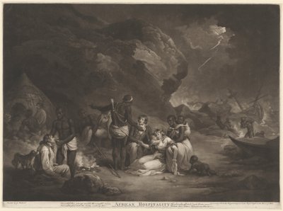 アフリカのもてなし、1791 年。 作： John Raphael Smith