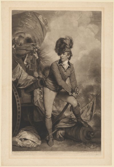 バナストリー・タールトン中佐（Sir Banastre Tarleton）、1782年発行。 作： John Raphael Smith