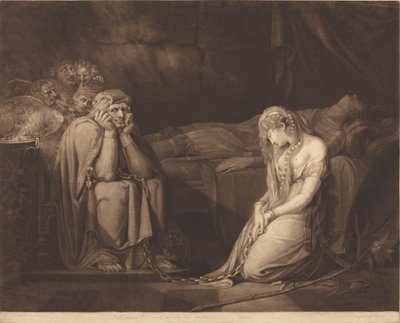 ウルマの魔法にかけられたベリサンとパルシヴァル 作： John Raphael Smith after Henry Fuseli