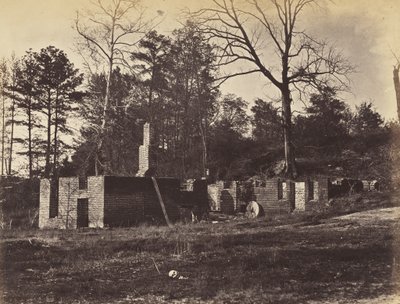 1865年4月、バージニア州ゲインズミルの遺跡（アルブメンプリントを織り紙にマウント） 作： John Reekie