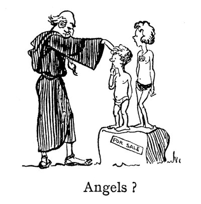 天使、教皇グレゴリー、Non Angli, Sed Angeli（天使ではなく、聖公会）（リトグラフ 作： John Reynolds