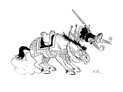 ノーマンの騎士が馬から落ちる 作： John Reynolds