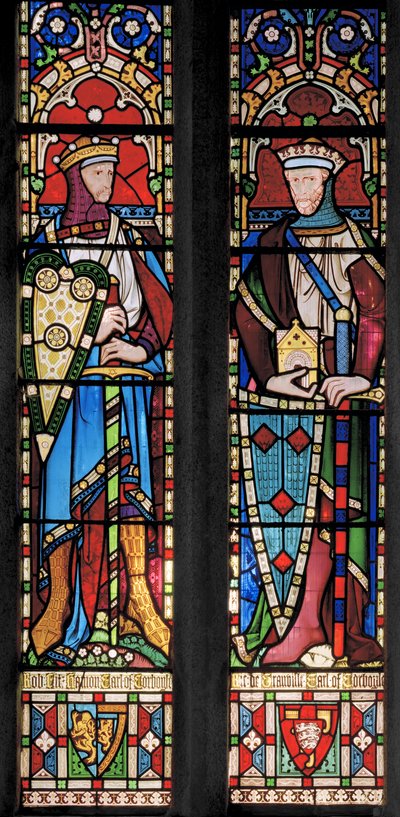 14世紀の騎士、グランビルの祖先、1859-60（ステンドグラス） 作： John Richard Clayton