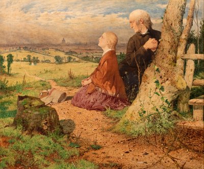 ロンドンを去るリトル・ネルと祖父 作： John Ritchie