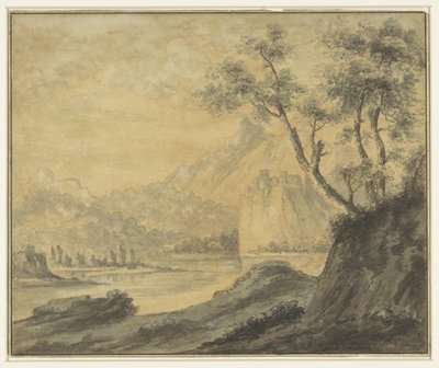 岩のある川の風景 作： John Robert Cozens (manner of)