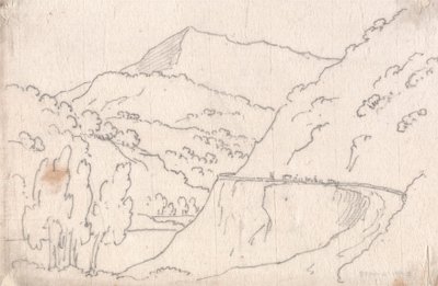 タヴァルネッレとカプリアーノの間 作： John Robert Cozens